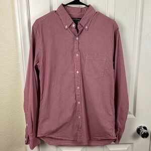 J. Crew Mercantile Men’s Red & White Gingham Check Button Down Shirt, Size M